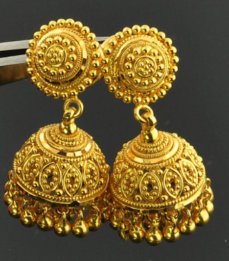 Plain Gold Earrings (3.400 Grams)/ Gold Ear Tops | Mohan Jewellery